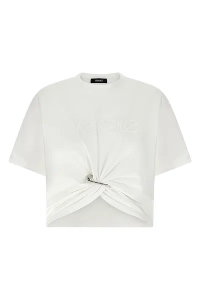 VERSACE VERSACE LOGO EMBROIDERY T-SHIRT