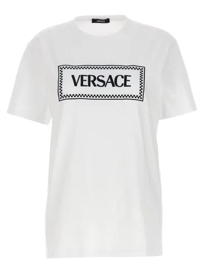 Versace Women Logo Embroidery T-shirt In Multicolor