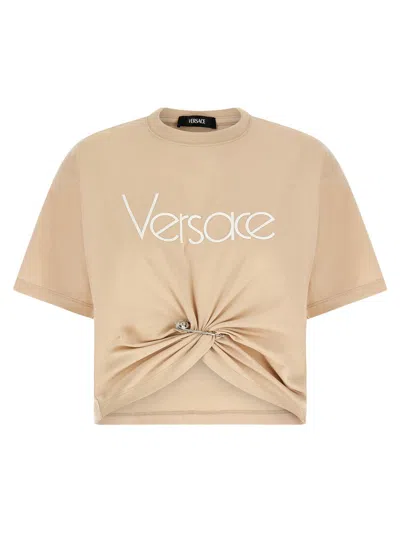 VERSACE VERSACE LOGO EMBROIDERY T-SHIRT