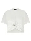 Versace Cotton Cropped T-shirt Front Drape In White