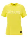 Versace Logo Embroidery T-shirt Yellow
