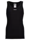 Versace Black Logo Tank Top In Black