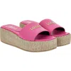 Versace Logo Espadrille Platform Slide Sandal