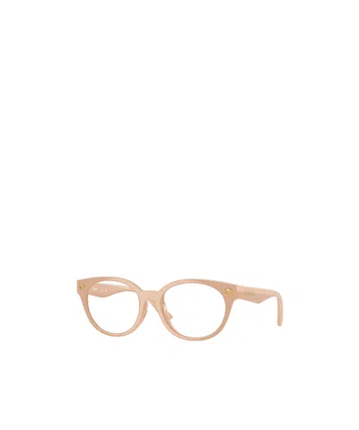Versace Logo Flat Mirror In Nude