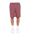 Versace Printed Shorts Featuring Elastic Waistband In Pink