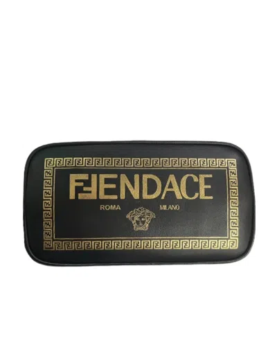 Versace Logo Hand-held Bag In Black