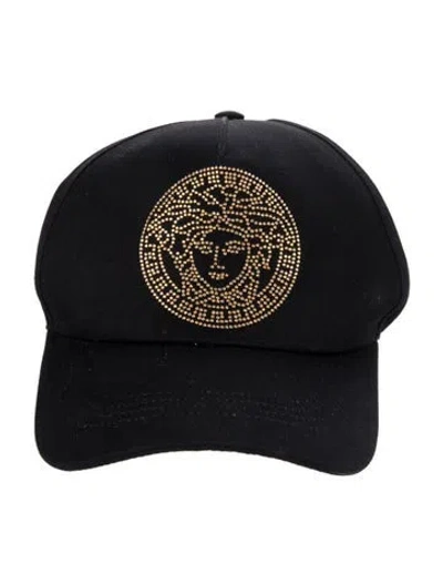 Pre-owned Versace Logo Hat In Black