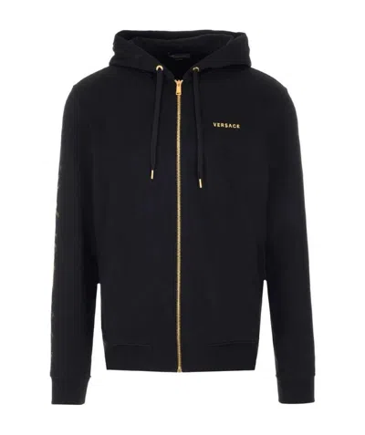 Versace Logo Hat Casual Jacket In Black