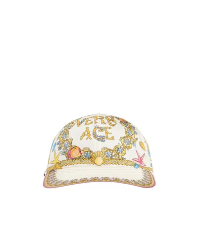 Versace Logo Hat In Multi