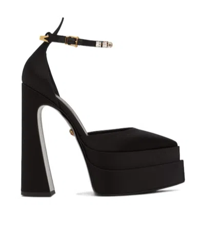 Versace Medusa Aevitas Platform Pumps In Metallic