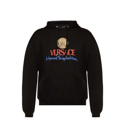 VERSACE LOGO HOODED SWEATSHIRT