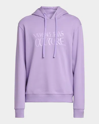 Versace Logo Hooded Sweatshirt In Purple