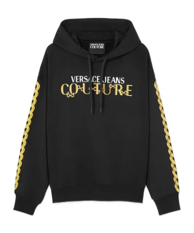 Versace Logo Hoodie In Black