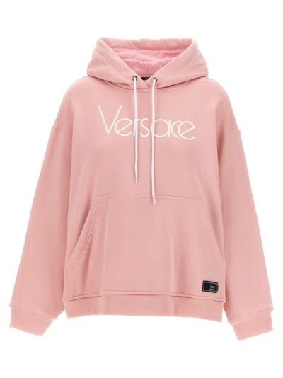 Versace Logo Hoodie In Pink