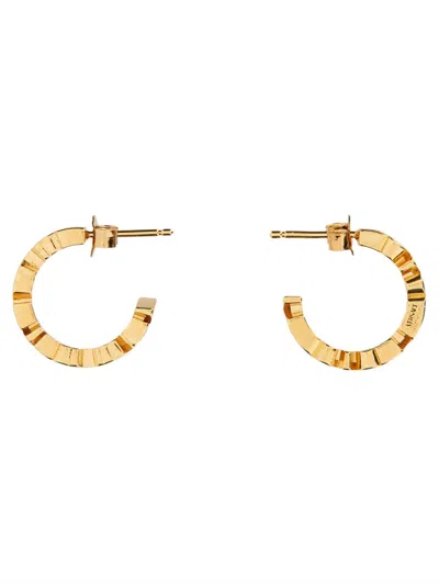 Versace Logo Hoop Earrings In Gold