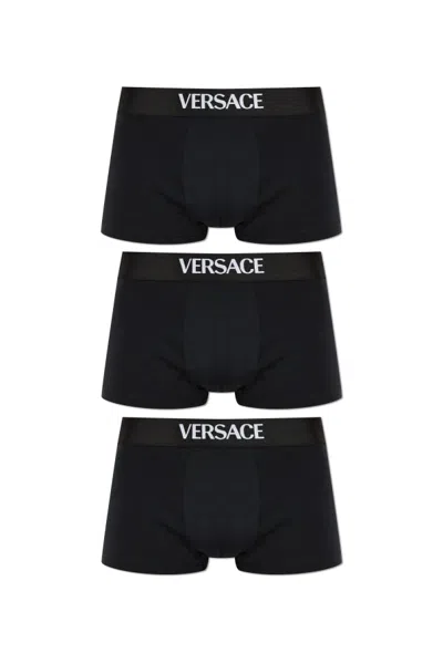 VERSACE VERSACE LOGO INTARSIA PACK OF THREE BOXERS