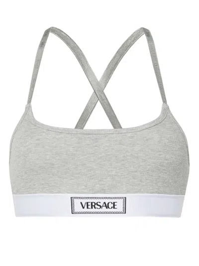 VERSACE LOGO-JACQUARD BRA