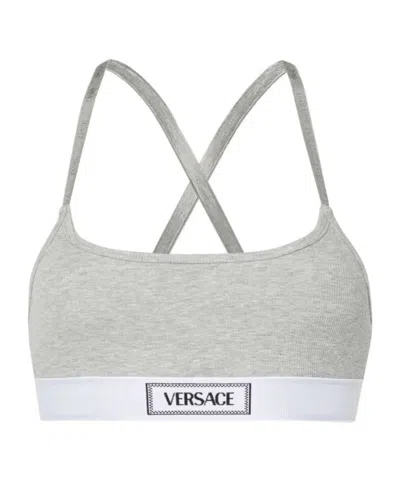 VERSACE LOGO-JACQUARD BRA