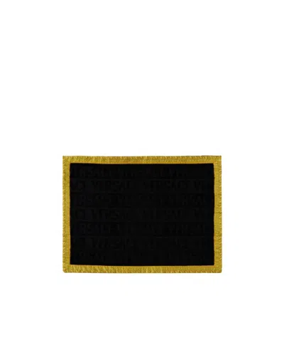 Versace Logo-jacquard Cotton Bathmat (58cm X 80cm) In Black