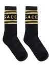 Versace Logo-jacquard Socks In Black