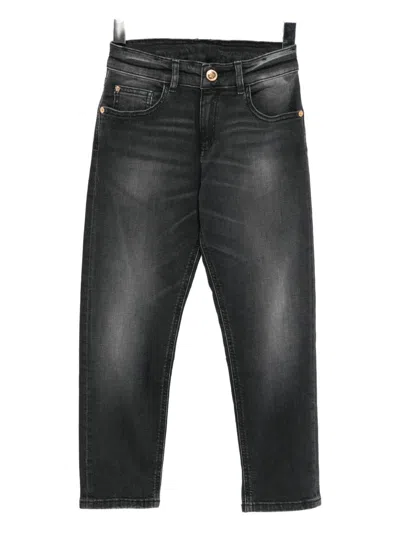 Versace Kids' Logo Jeans In Black