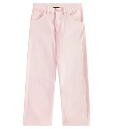 Versace Kids' Logo Jeans In Pink
