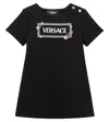 Versace Logo Jersey T-shirt Dress In Black