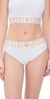 Versace Bra With Elastic Band Featuring The Greca Motif In White