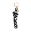 Versace Logo Key Ring In Black