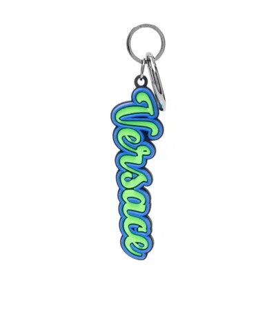 Versace Logo Key Ring In Green
