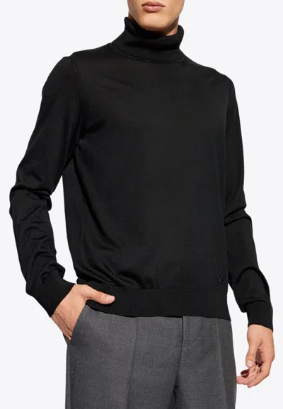 Versace Logo Label Turtleneck Sweater