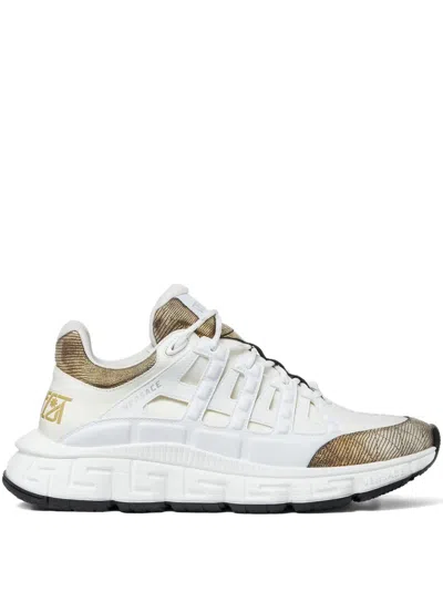 Versace Logo Lace-up Sneakers In White