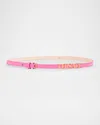 Versace Logo Leather Belt In Pink