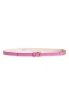Versace Logo Leather Belt In Pink