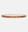 Versace Logo Leather Belt In Brown