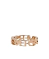 Versace Logo Letter Ring In Yellow