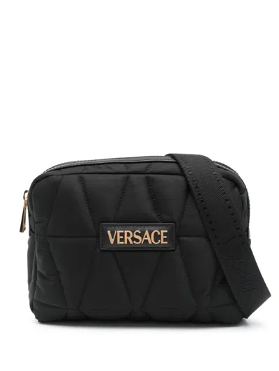 Versace Logo-lettering Belt Bag In Black