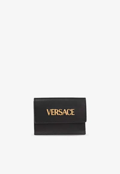Versace Logo Wallet In Black