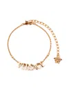 Versace Logo-lettering Bracelet In Gold