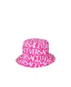 Versace Logo-lettering Bucket Hat In Pink