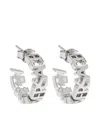 Versace Logo-lettering Hoop Earrings In Silver