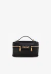 Versace Logo Lettering Leather Vanity Bag