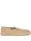 Versace Espadrillas Stile Mocassino In Suede In Beige