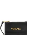 Versace Women's Zippered Card Holder In Black