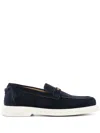 Versace Navy Giuliano Suede Loafers In Blue