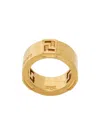 Versace Logo Logo Ring In Yellow