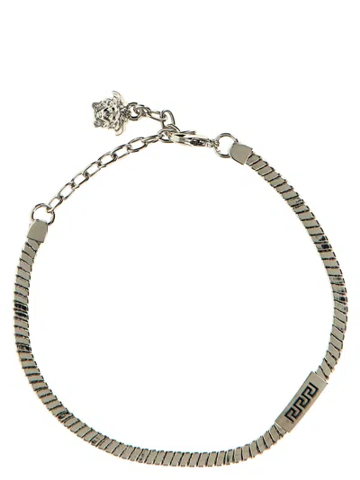 Versace Logo Metal Bracelet Jewelry In Silver