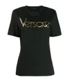 Versace Logo Metal T-shirt In Black
