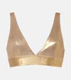 Versace Greca Underband Bikini Top In Gold