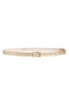 Versace Logo Metallic Leather Belt In Neutral